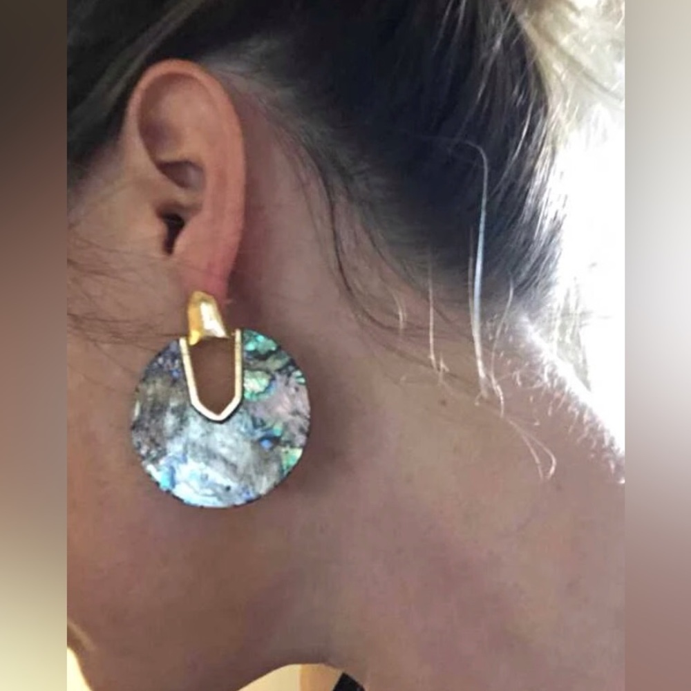 ✨3for$38 New Resin Abalone Shell Geometric Statement Earrings - Picture 5 of 16